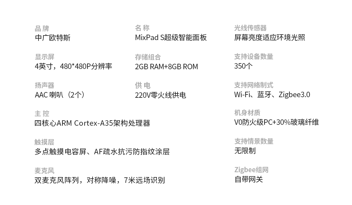 产品参数 产品参数
